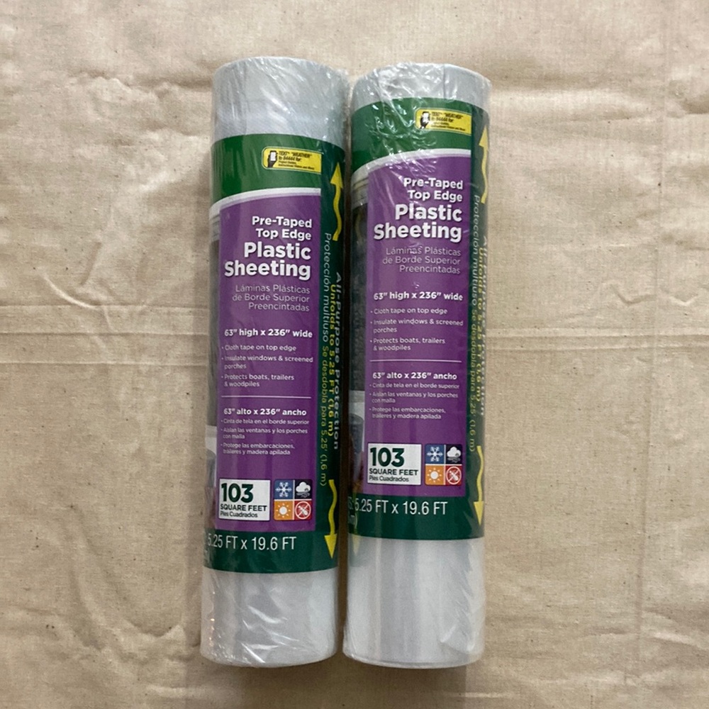 Duck Clear Plastic Sheeting with Pre-Tape Top Edge
